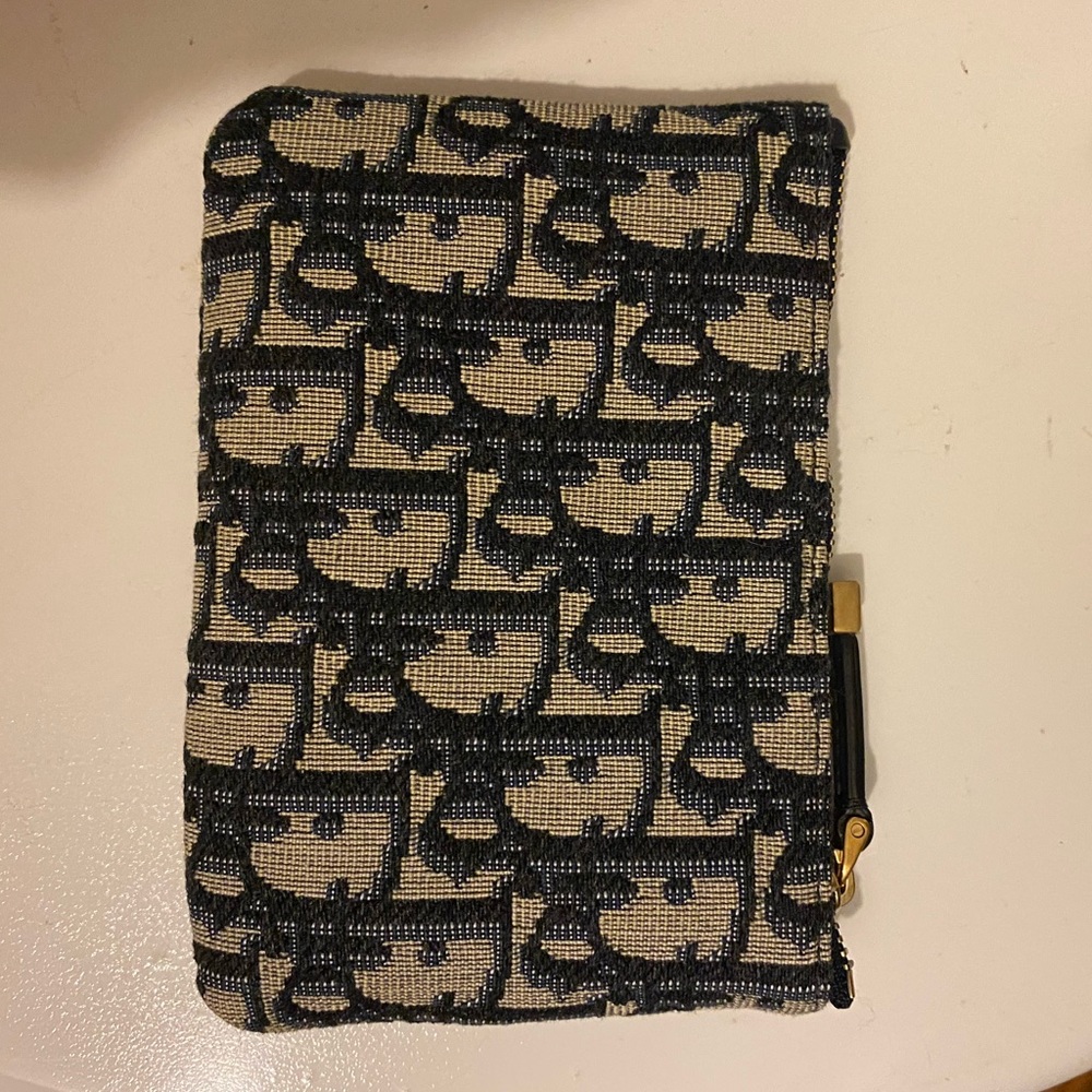 Christian dior oblique zip wallet pouch